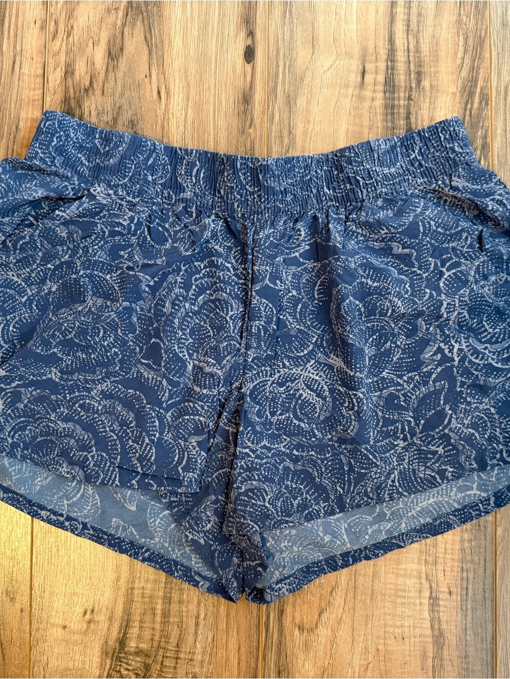 Toad&Co Navy Blue Floral-Pattern Athletic Shorts